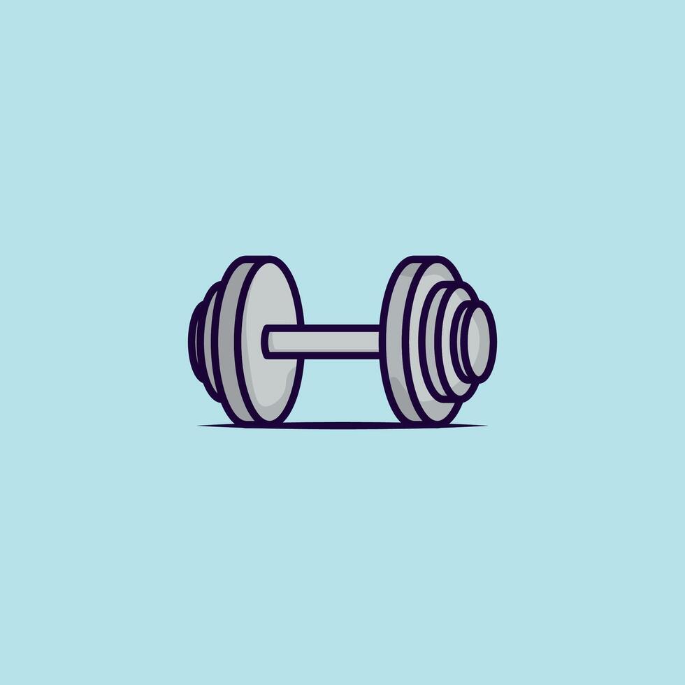 Dumbell icon on a blue background vector
