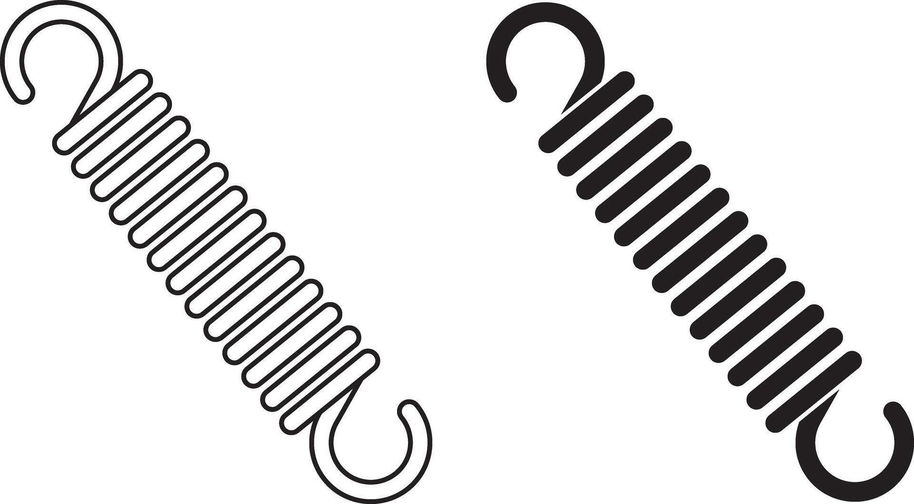 outline silhouette hook spring icon set vector
