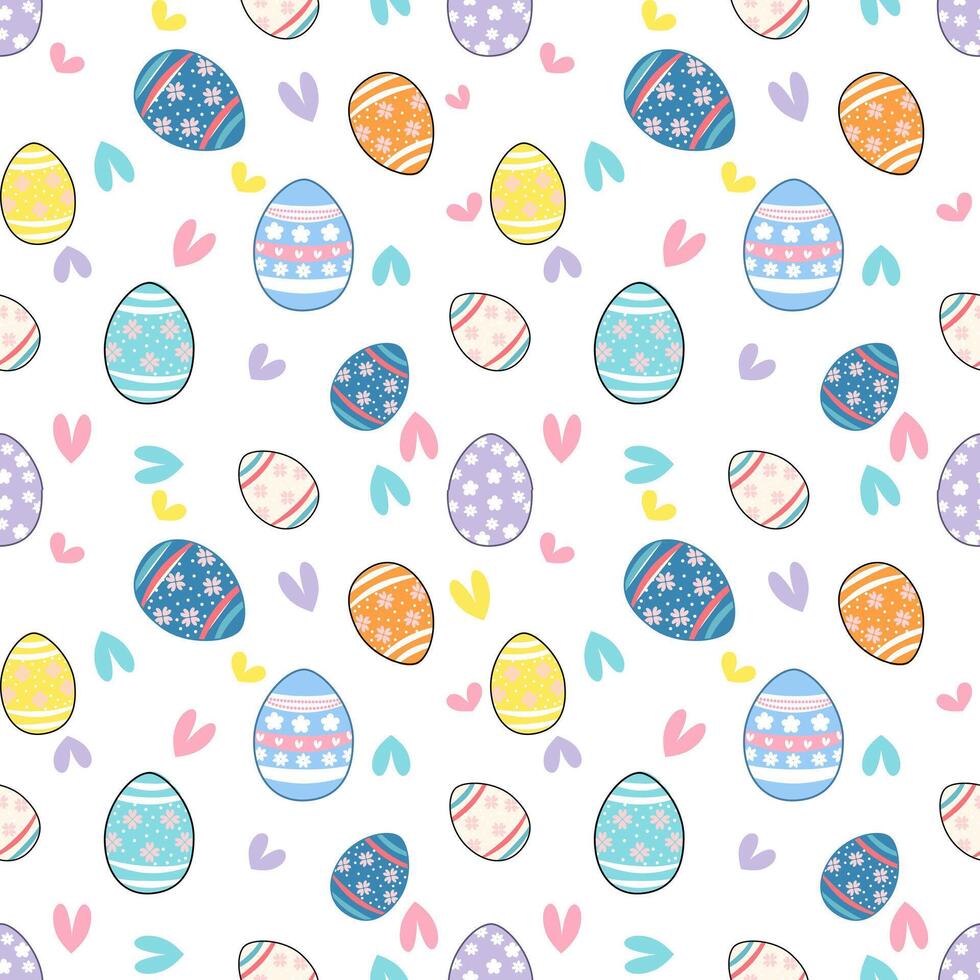 Easter Egg Seamless Pattern with vector