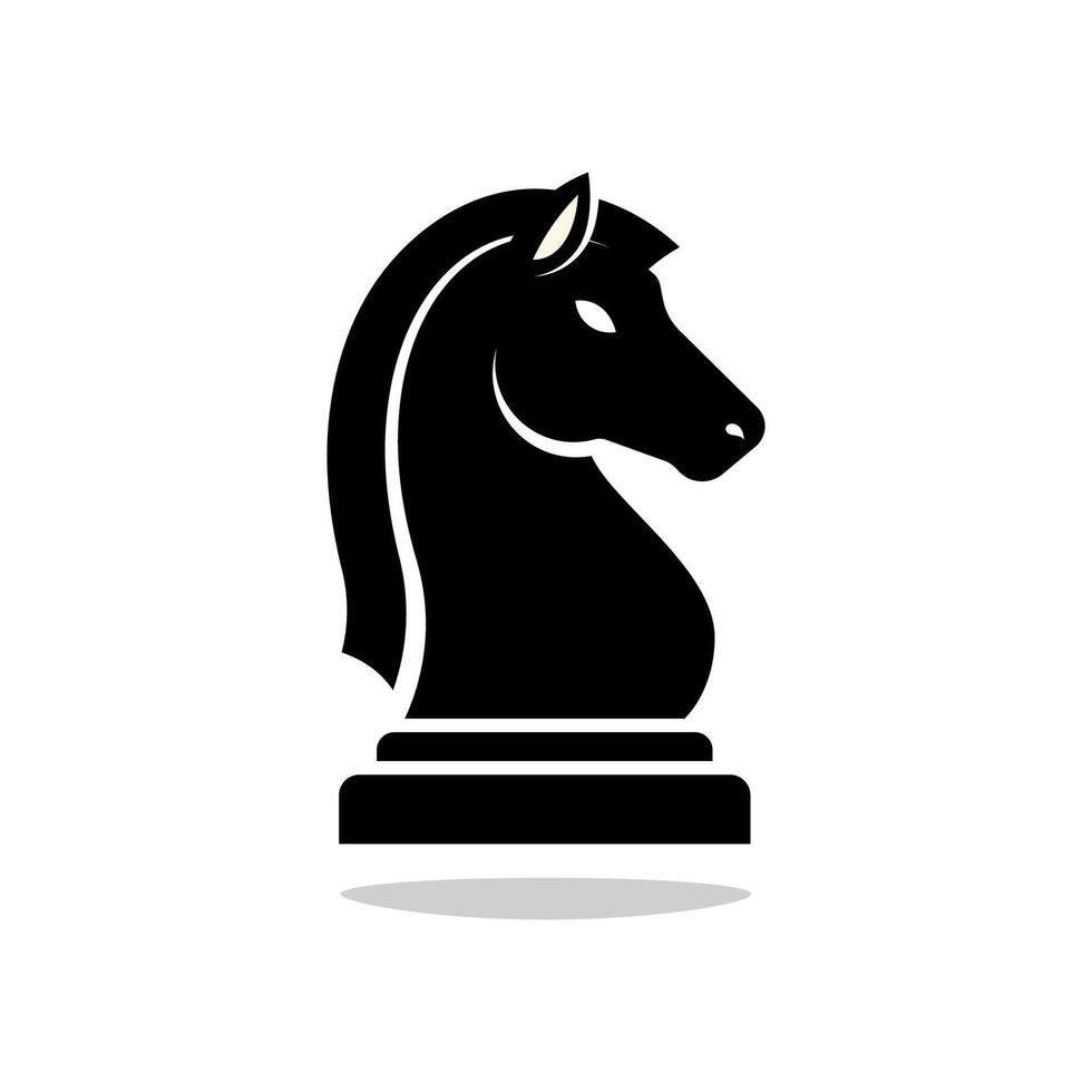 knight chess piece icon isolated on white background. vector