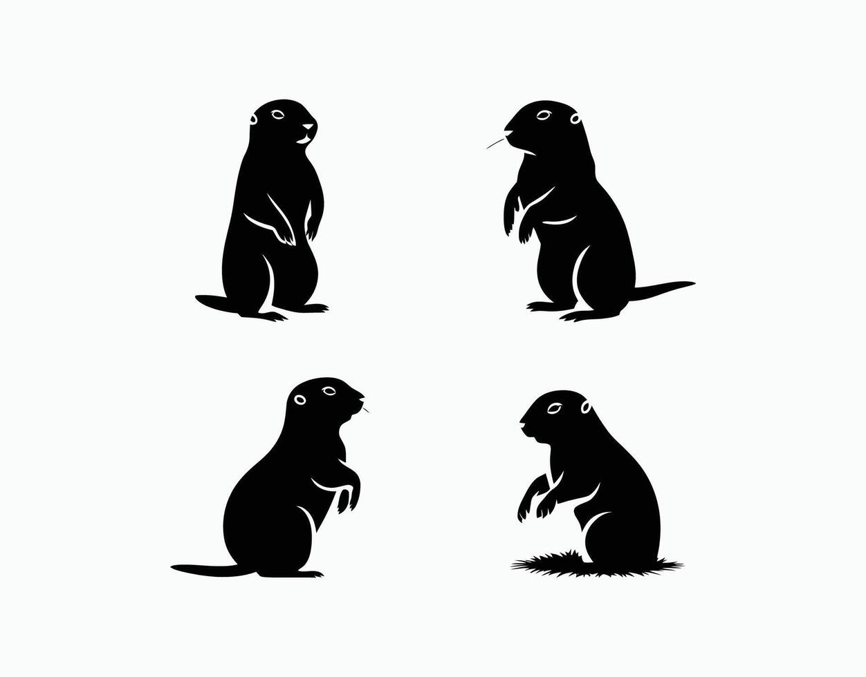 Prairie Dog Silhouette Design Template vector