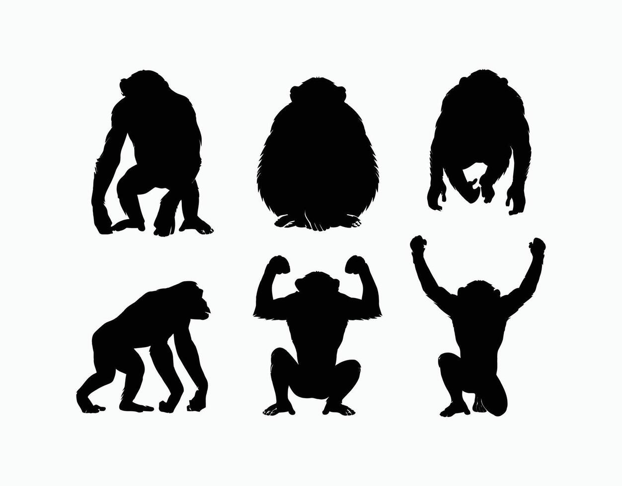 Silhouette of Chimpanzee Template Illustration vector