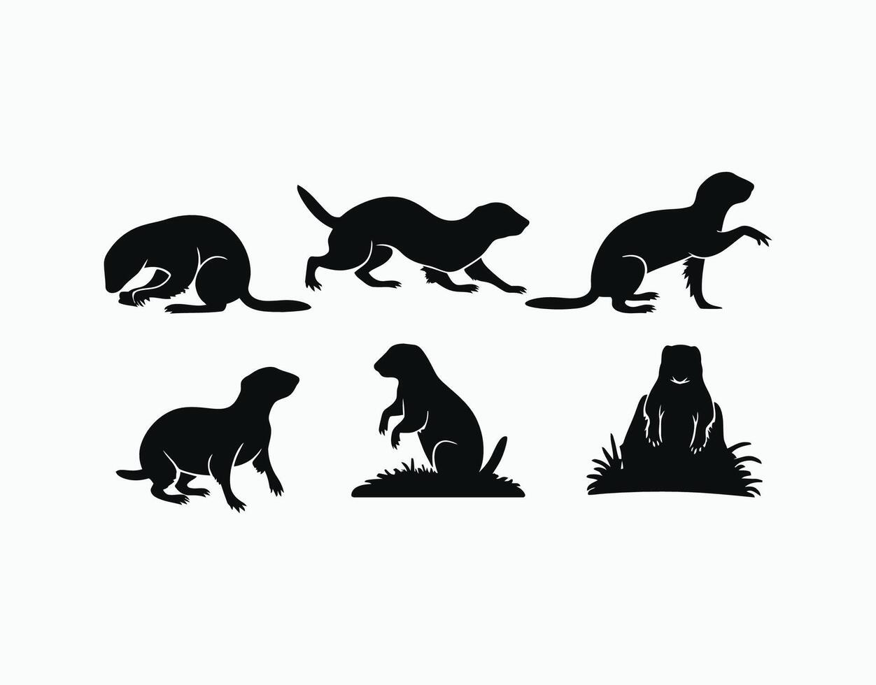 Simple Prairie Dog Silhouette Design EPS Template vector