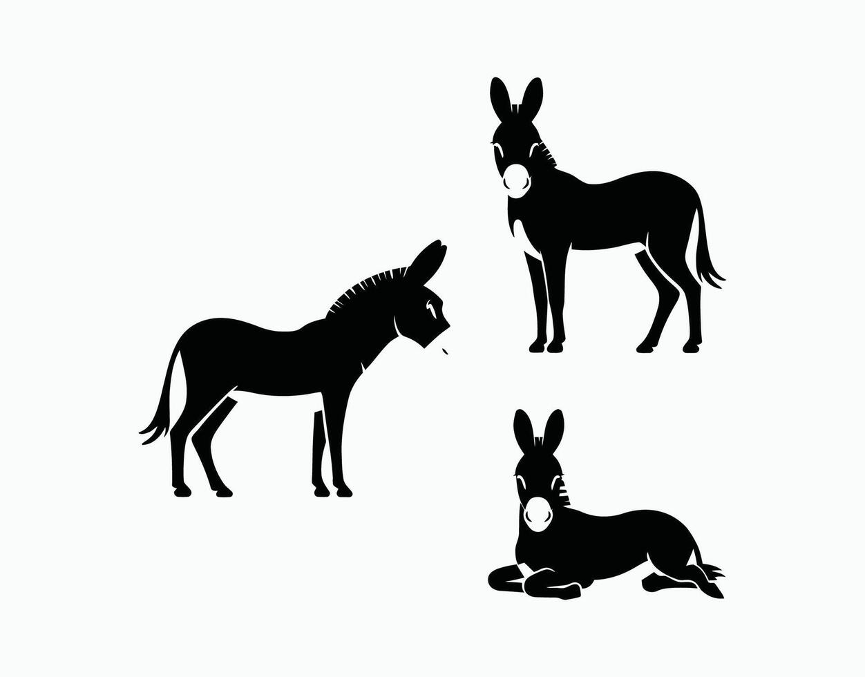 Donkey Silhouette Template Design Illustration vector