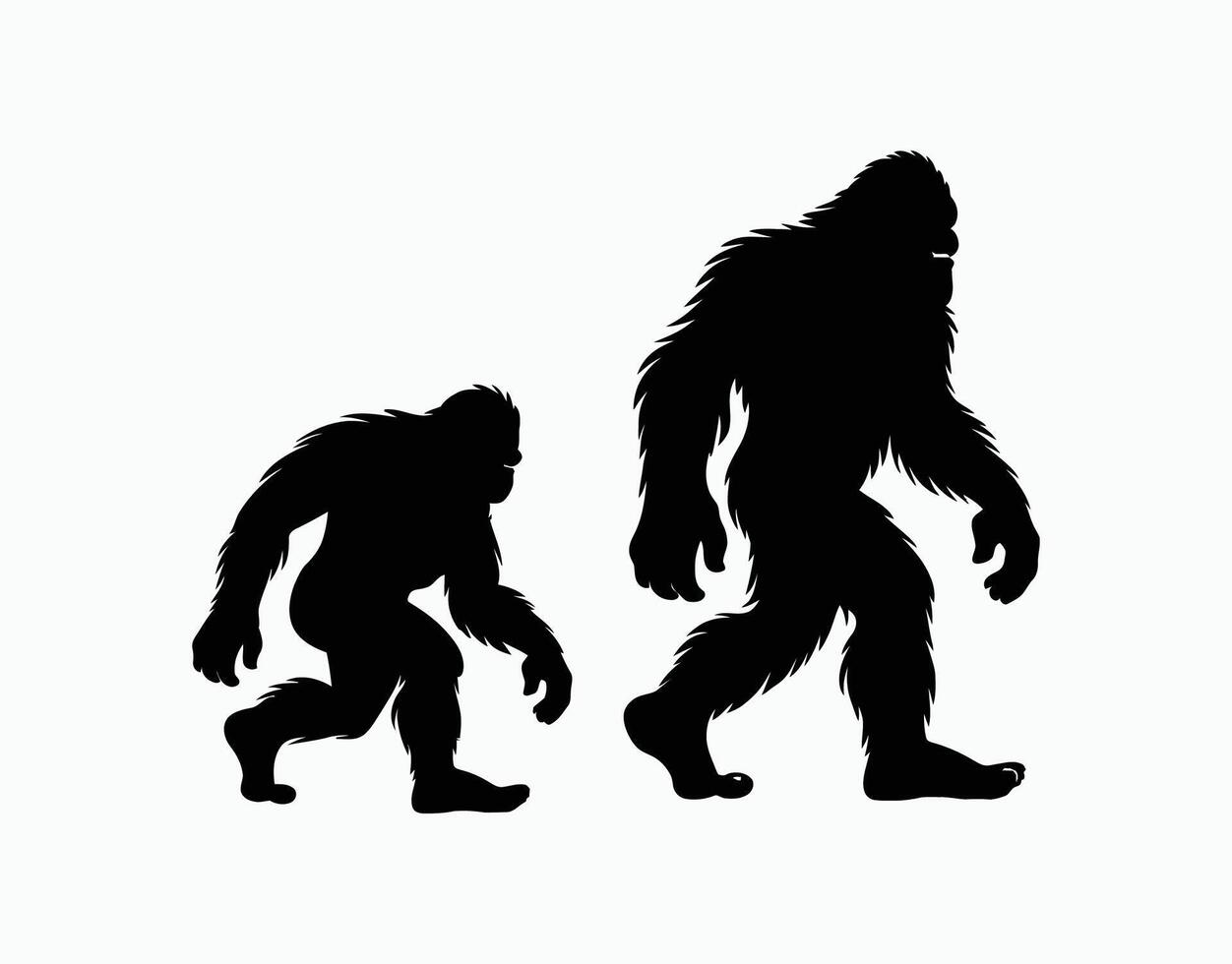 Mysterious Bigfoot Silhouette Template Illustration vector