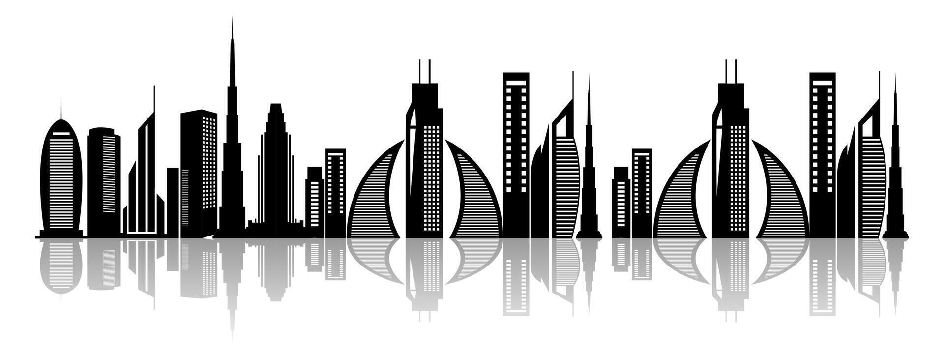 skyscraper skyline cityscape Residential Building in Urban Structural Silhouette View vector