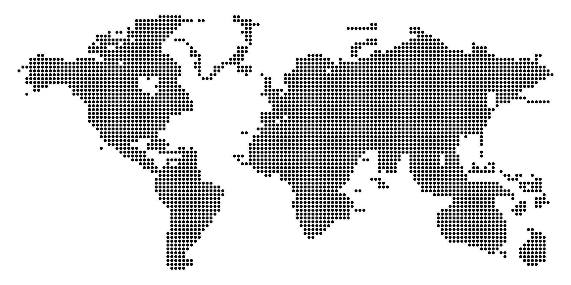 Dotted world map with geometric precision and a modern touch showcasing continents and countries vector