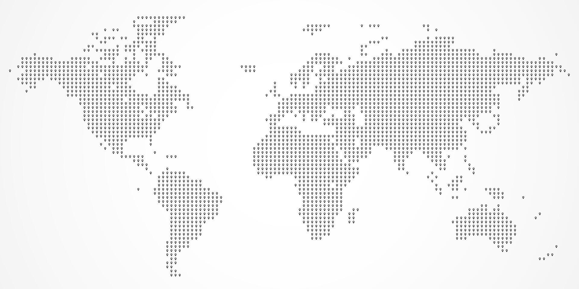 Digital world map dotted with location precise lines representing global connectivity and geography vector