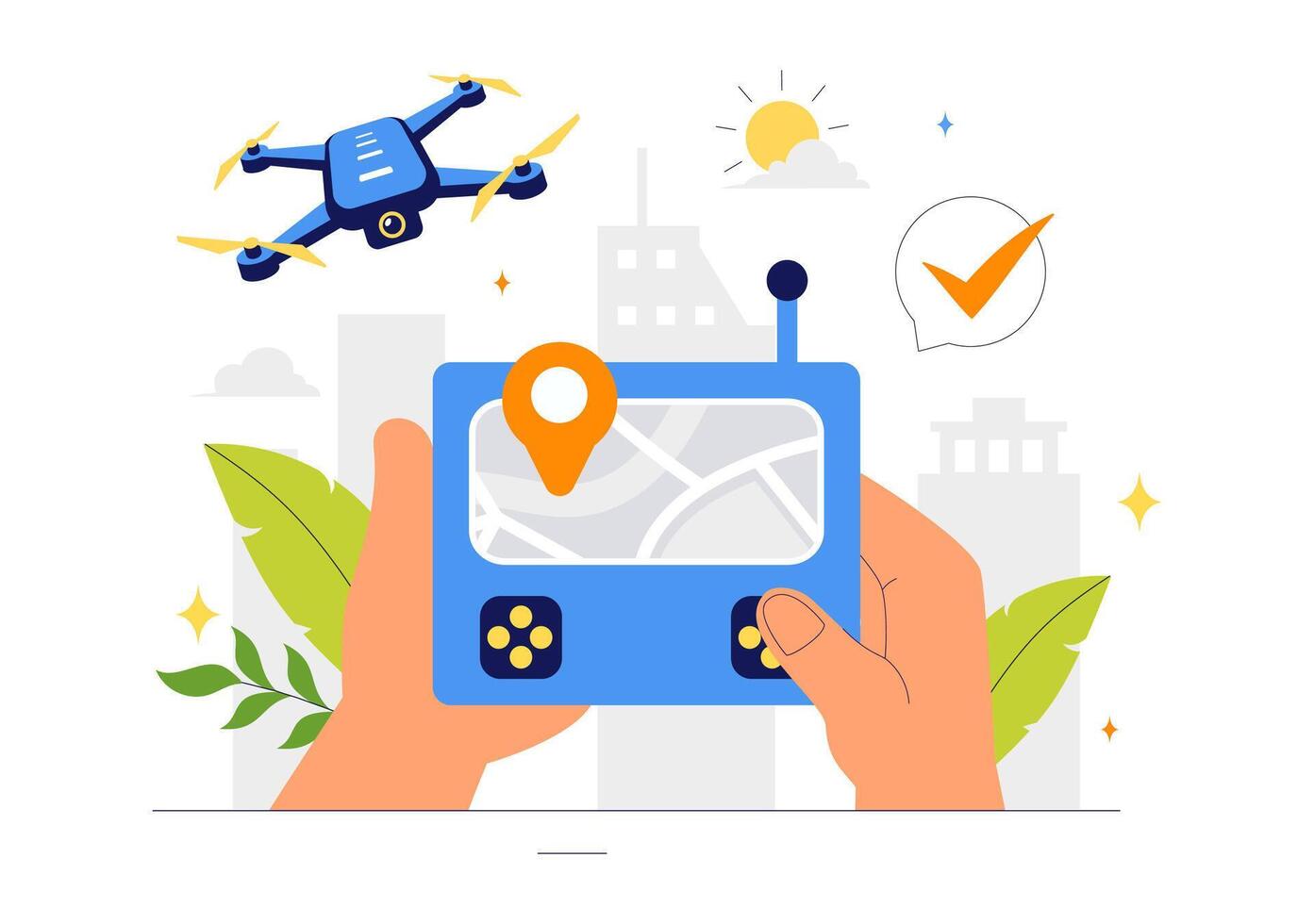 Drone Technology Illustration for Capturing High-Resolution Images and Videos vector