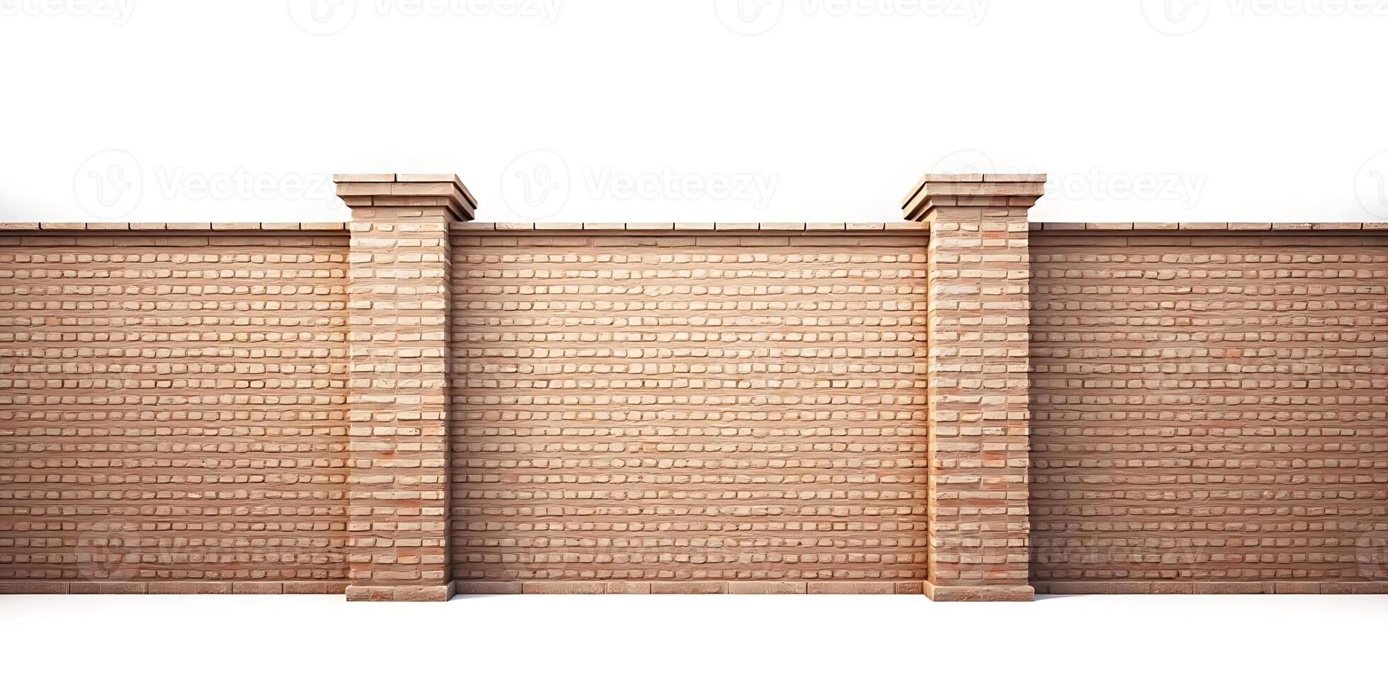 Brick Wall Design with Pillars Perfect for Home or Garden photo