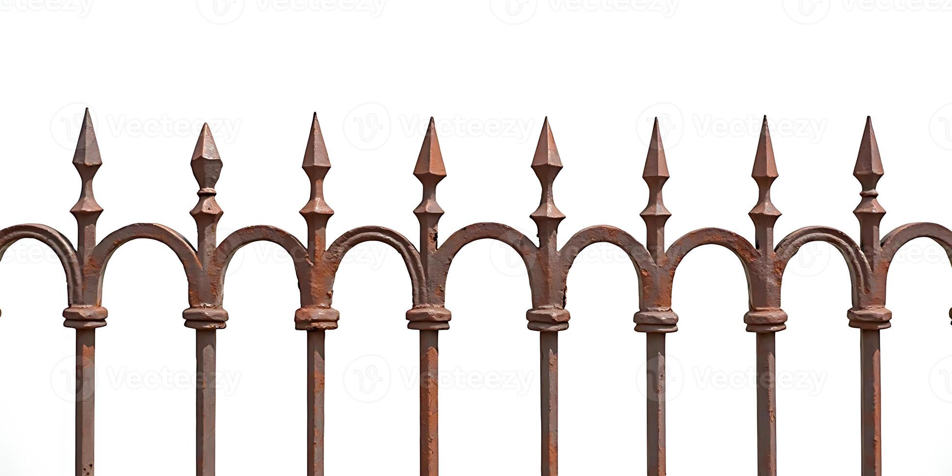 Rustic Wrought Iron Fence Design Element photo