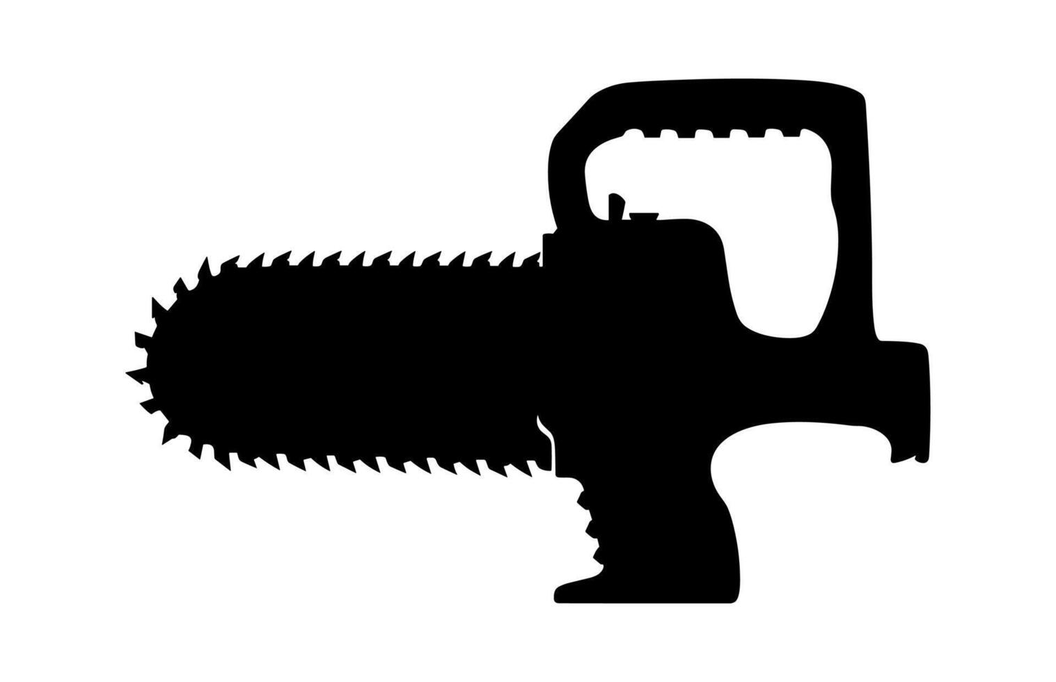 Chain Saw Clipart Silhouette isolated on a white background vector