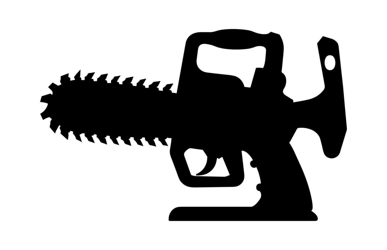 A Chainsaw Clipart Silhouette isolated on white background vector