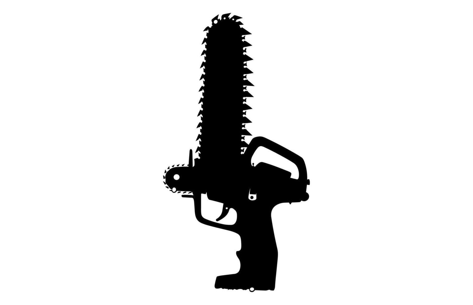 Chainsaw Silhouette Clipart isolated on white background vector