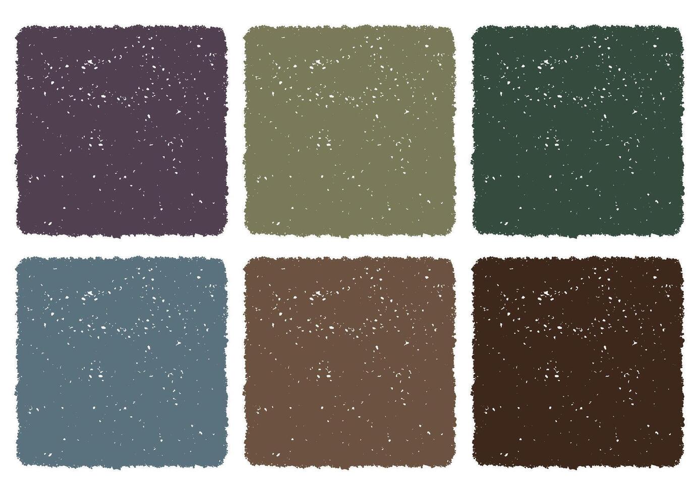 Crayon Texture Background Set In Subdued Colors Isolated On A White Background. vector