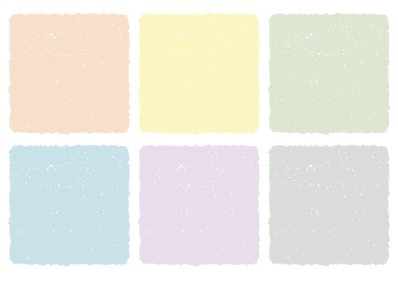 Crayon Texture Background Set In Pastel Colors Isolated On A White Background. vector