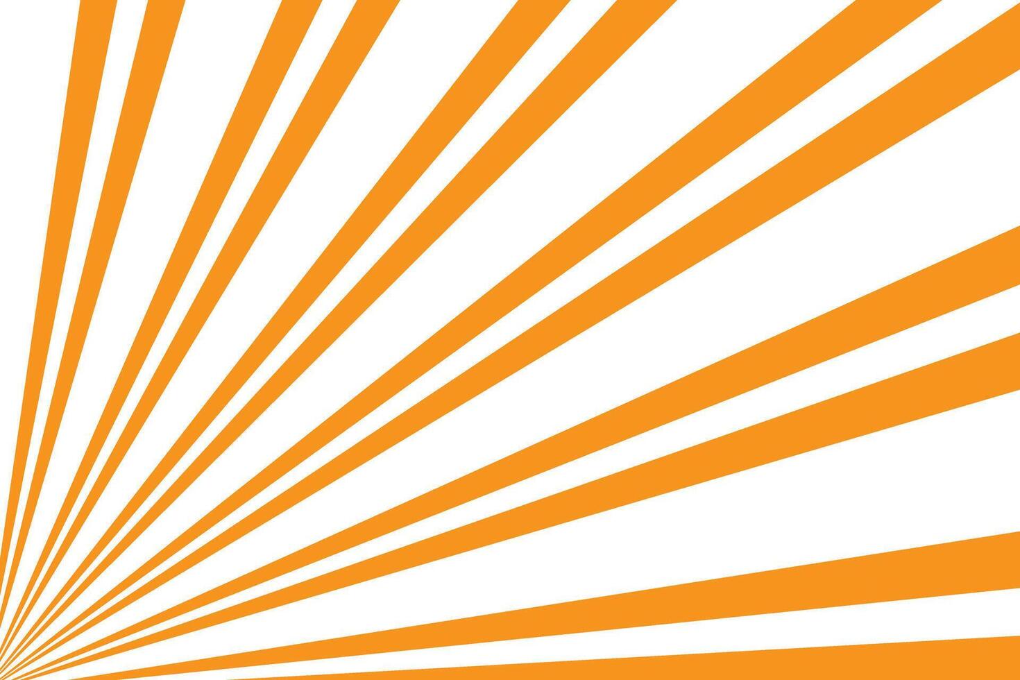 Bold Orange Sunburst Radiating Diagonal Lines from the Lower Left Corner on a Crisp White Background, Creating a Vibrant and Energetic Graphic Design Aesthetic vector