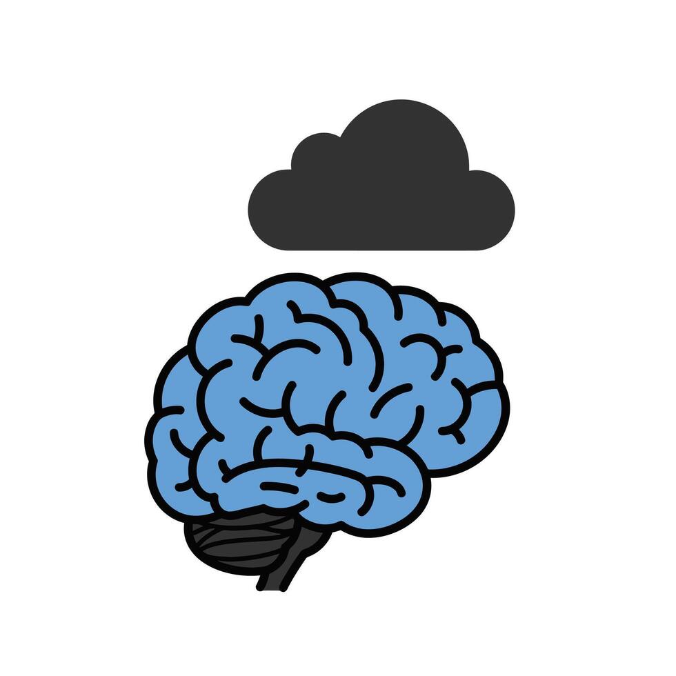 Brain and cloud illustration vector
