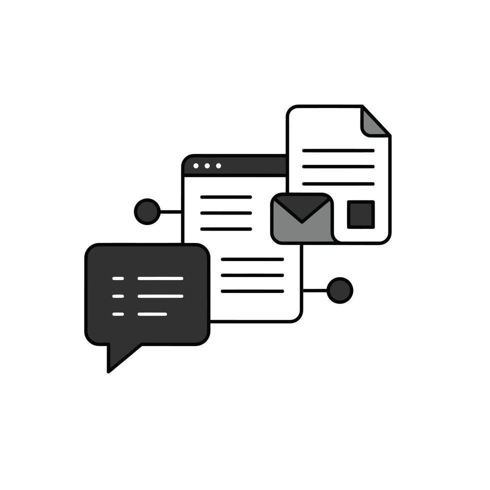 Collaboration Tools Like Chat and Document Sharing vector