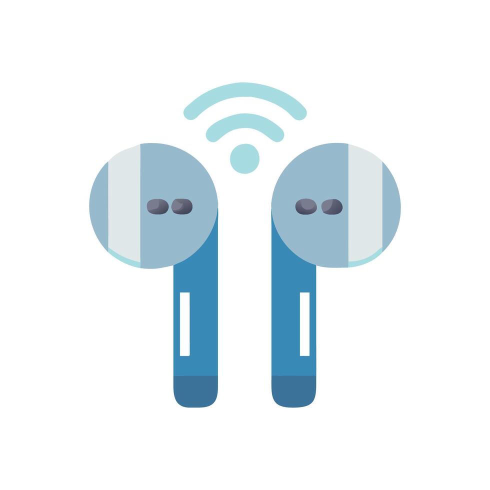 Wireless Earbuds Icon for Music vector