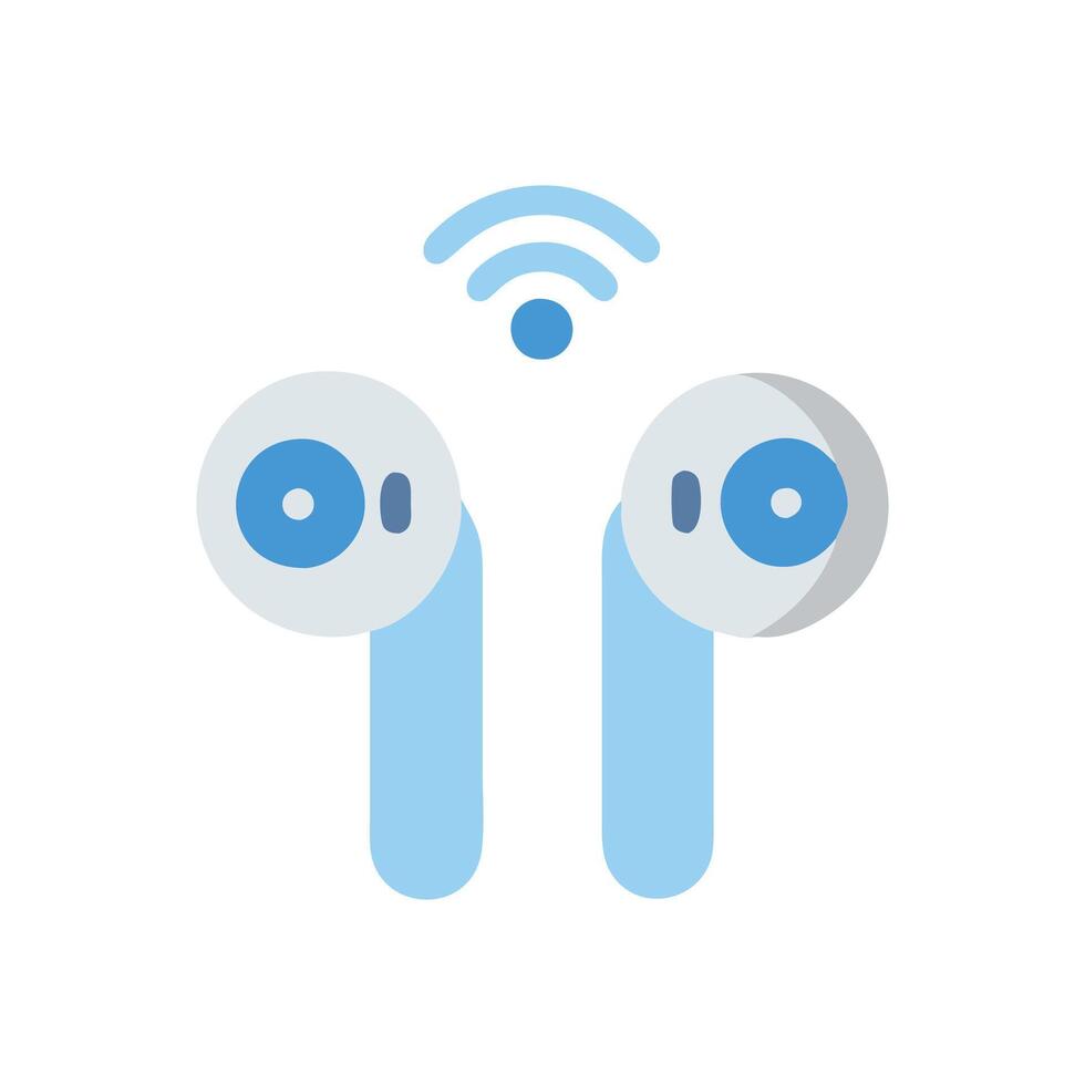 Modern Wireless Earbuds Design vector