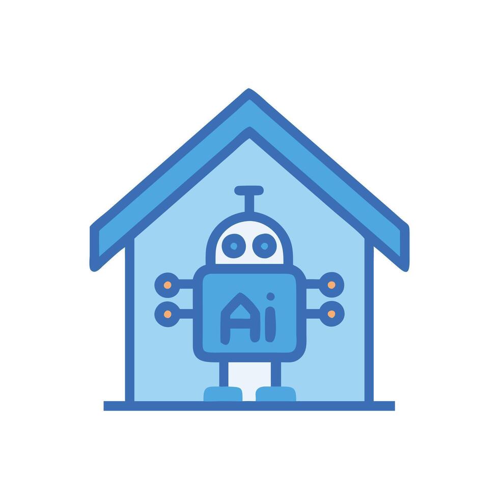 Stylish AI Home Robot Icon vector