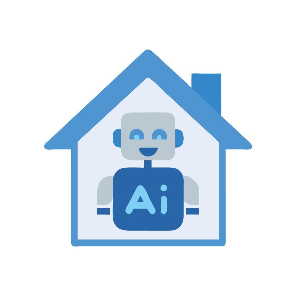Advanced AI Home Robot Design vector