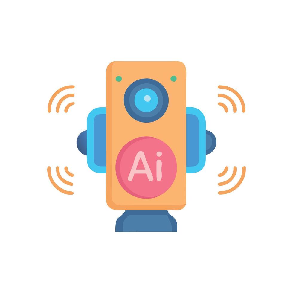 Stylish AI Speaker Icon vector
