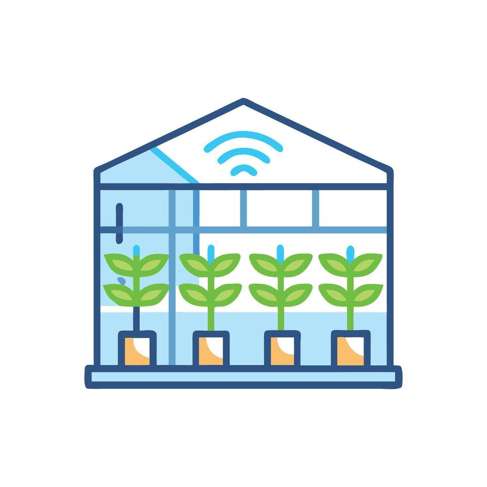 Stylish Automated Greenhouse vector