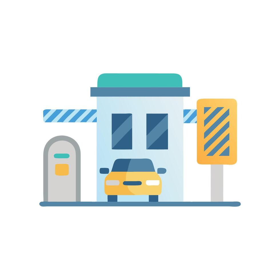 Innovative Toll Booth Icon Design vector