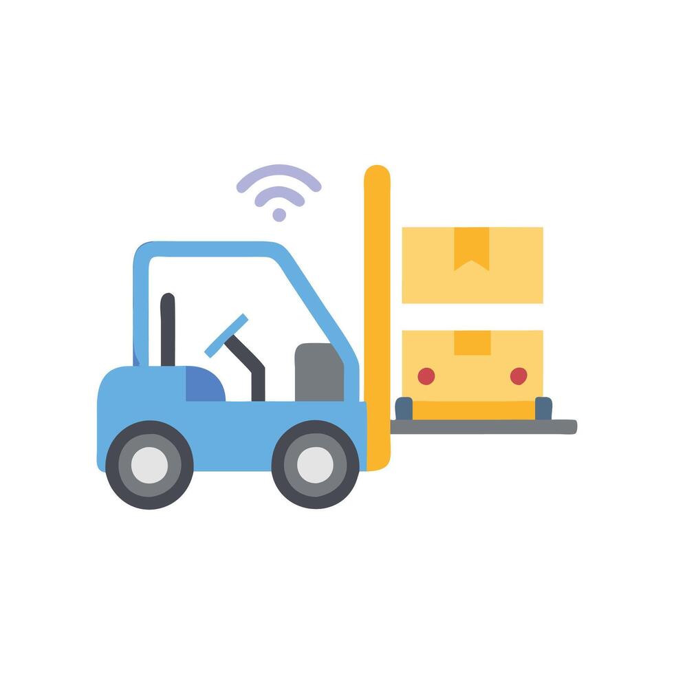 Autonomous Forklift Icon for Industry vector
