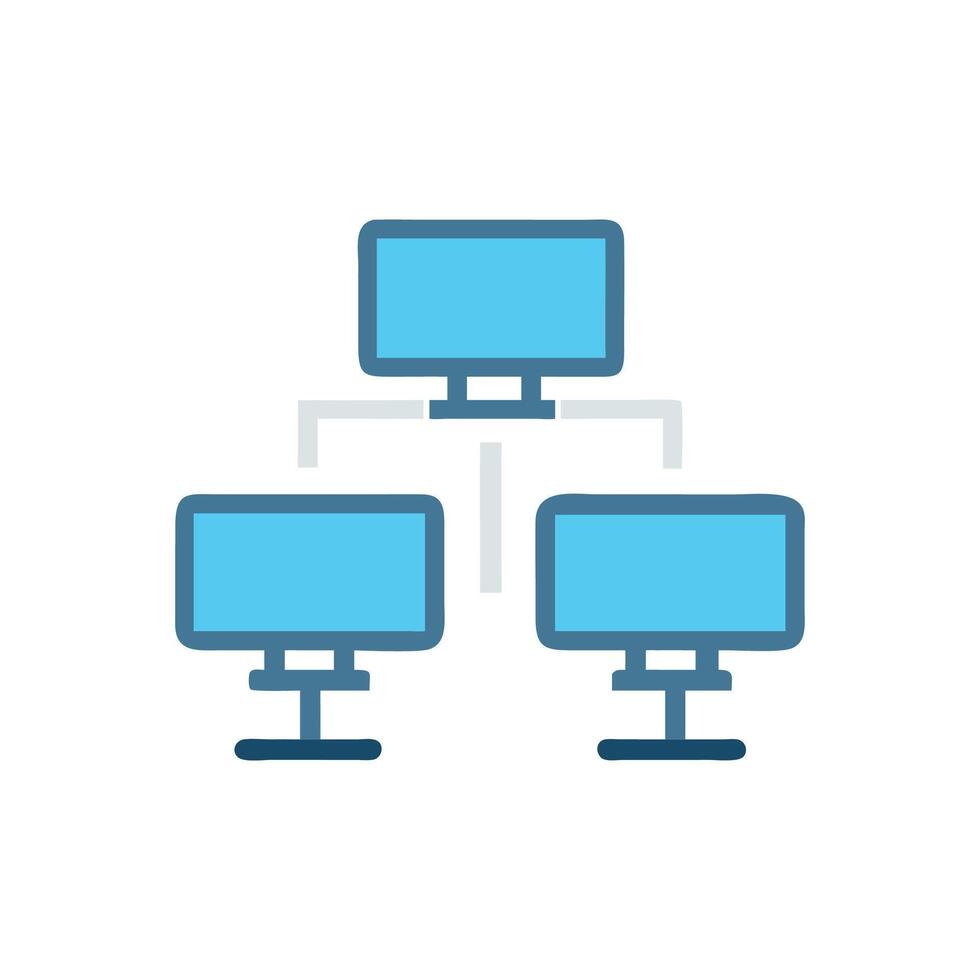 Innovative Dual Monitor Setup Icon Concept vector