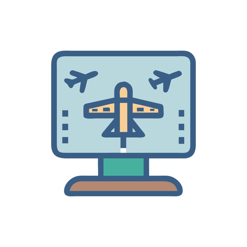 Pilot Flight Simulator Training Icon Design vector