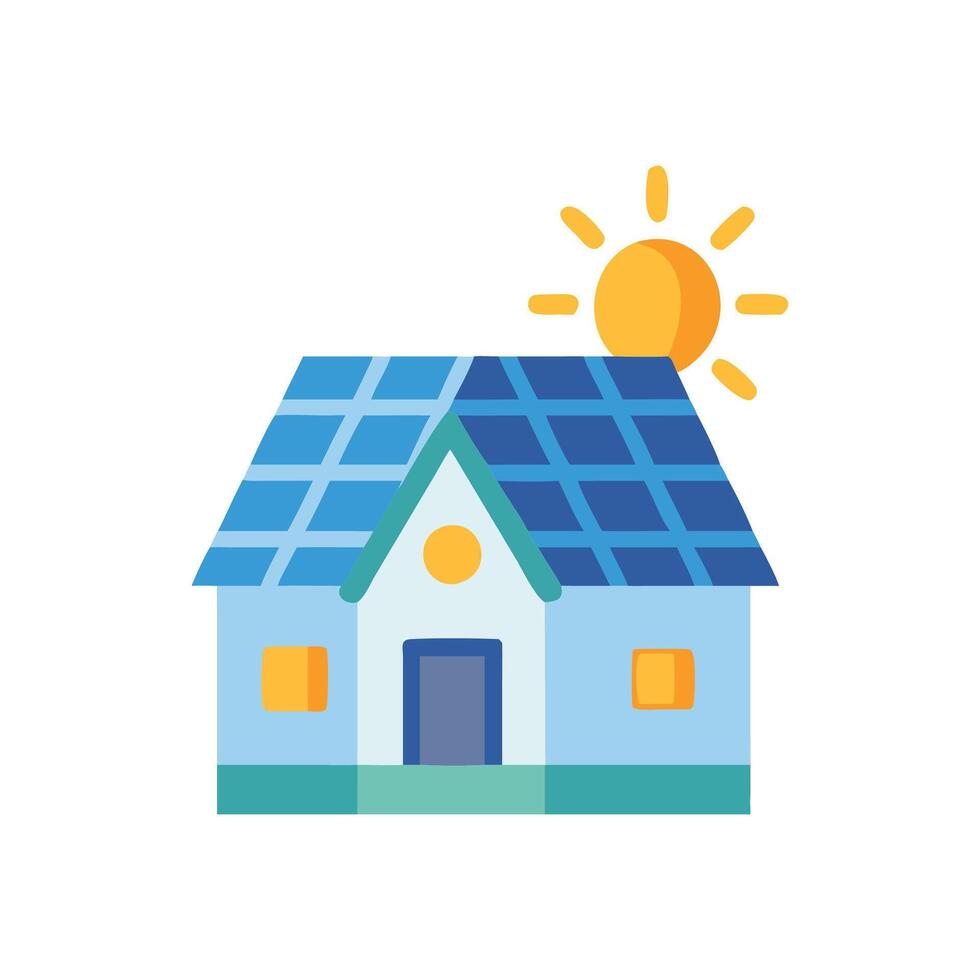 Solar Panel for Home Energy Icon vector