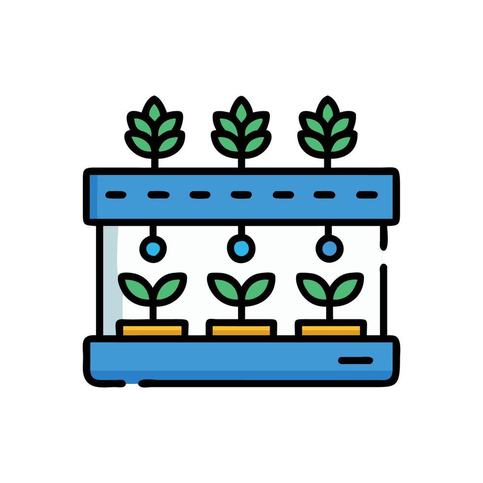 Hydroponic Growing System Icon Design vector