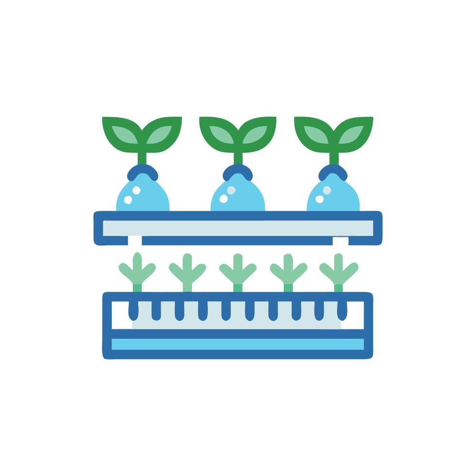 Hydroponic System Growing Icon vector