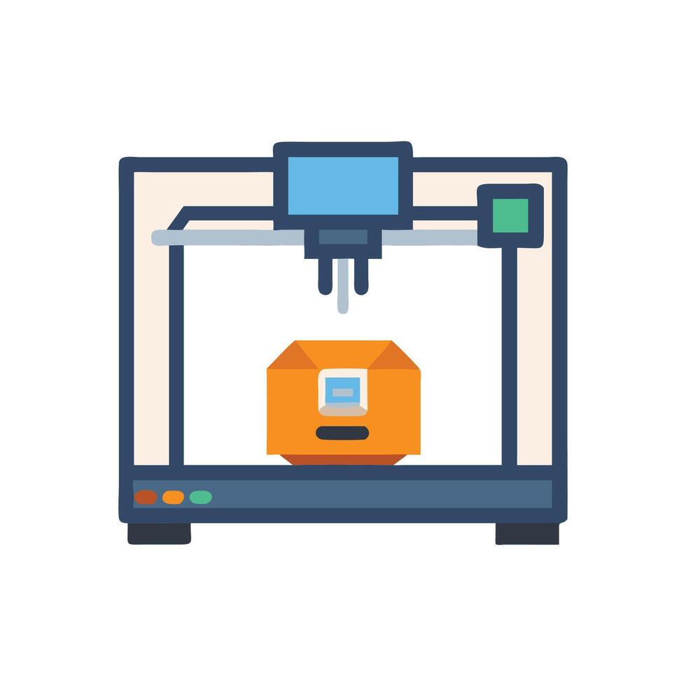 3D Printer Manufacturing Equipment Icon vector