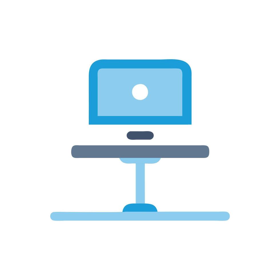 Ergonomic Laptop Stand Icon Design. vector