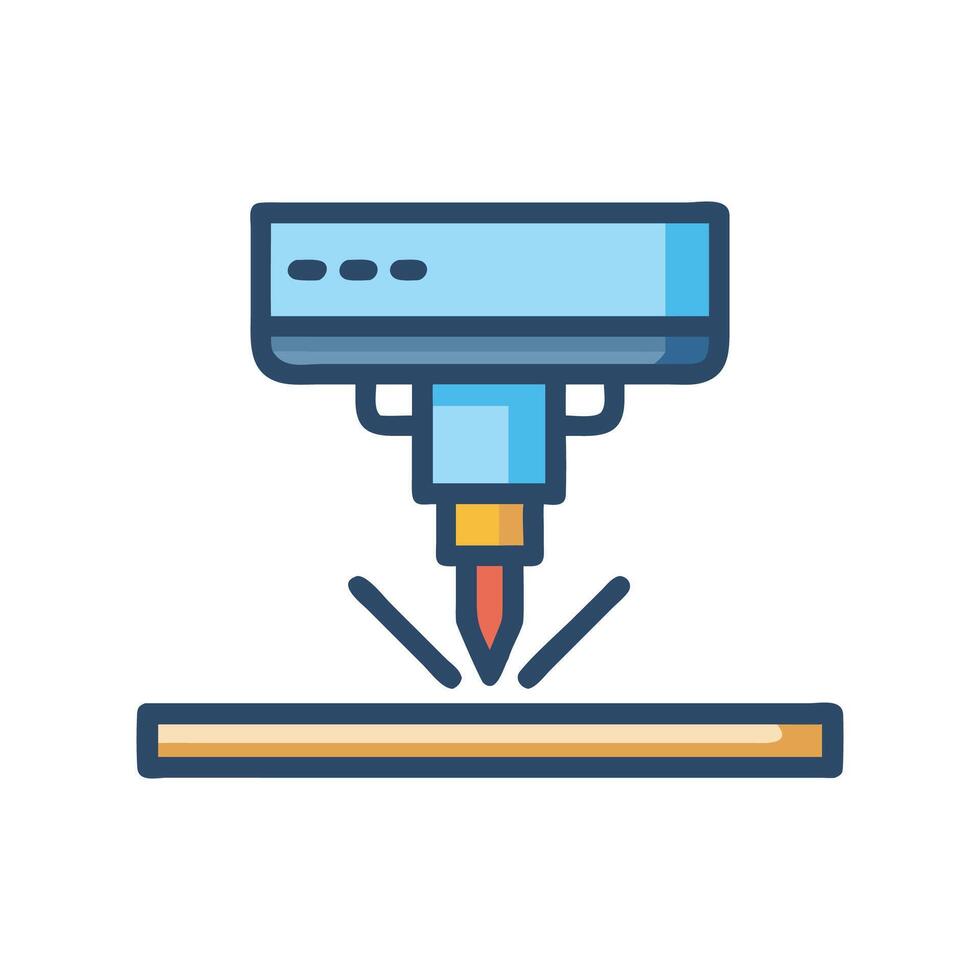 Engraving Laser Cutting Device Icon vector
