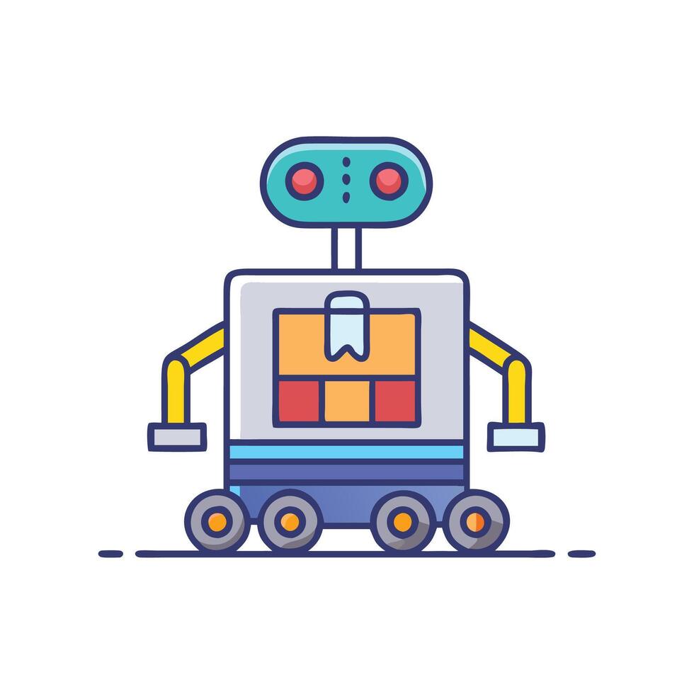 Logistics Robot Icon Design vector