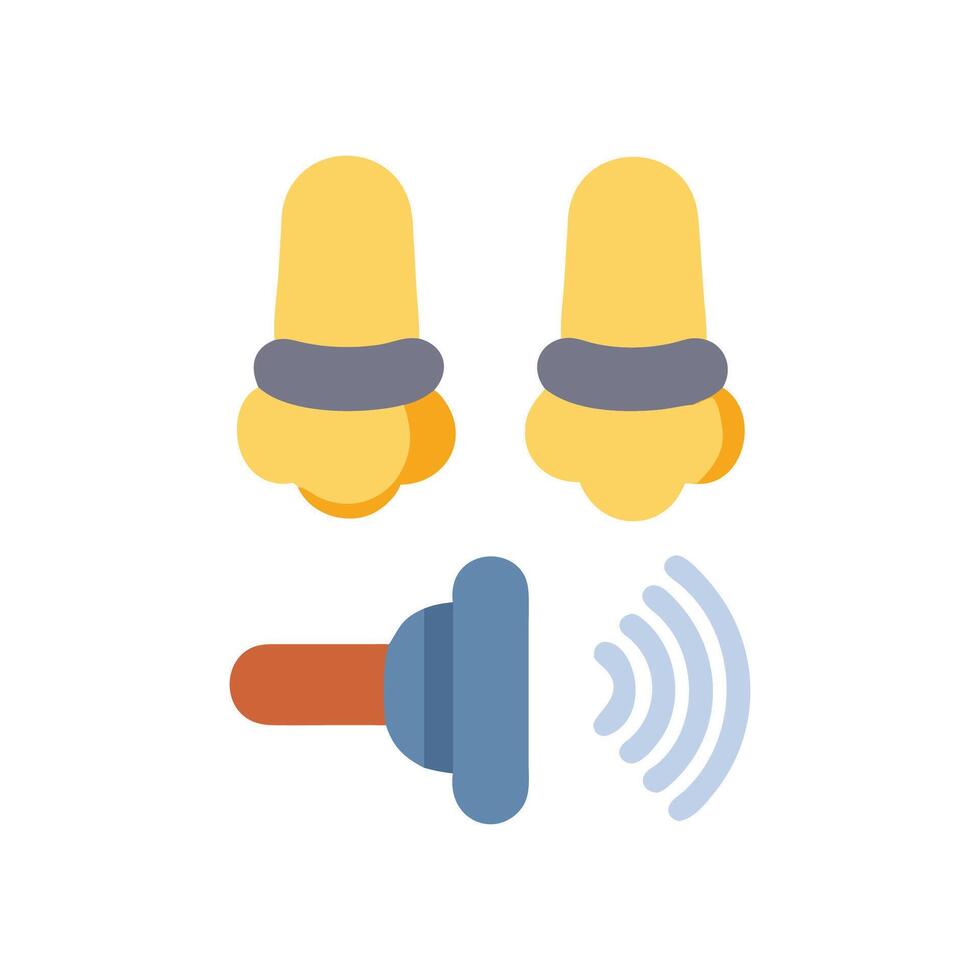 Noise Filtering Earplugs Icon Design vector