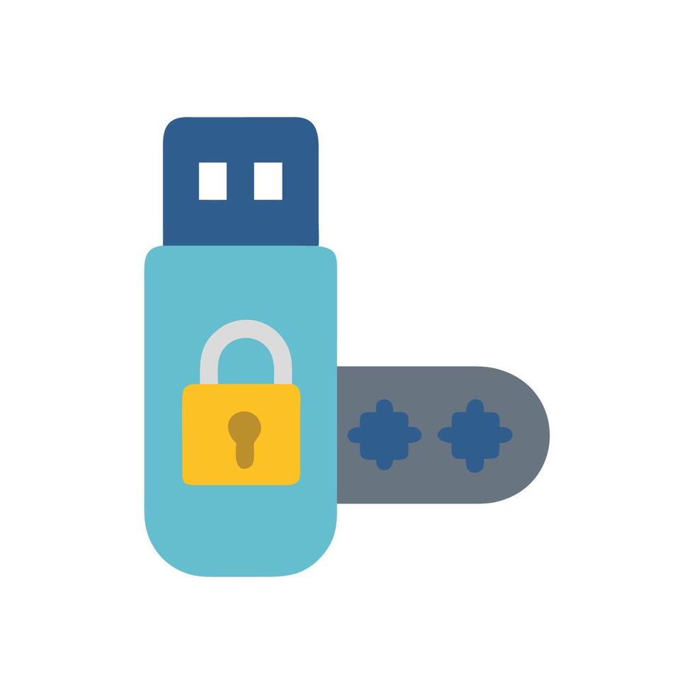 Password Protected USB Icon Design vector