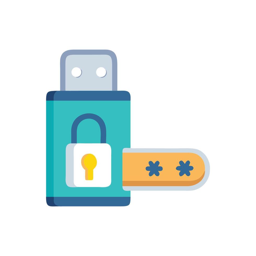 USB Drive with Password Protection Icon vector