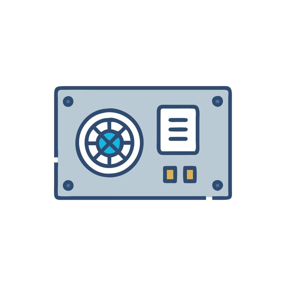 Power Supply Unit Device Icon Design vector