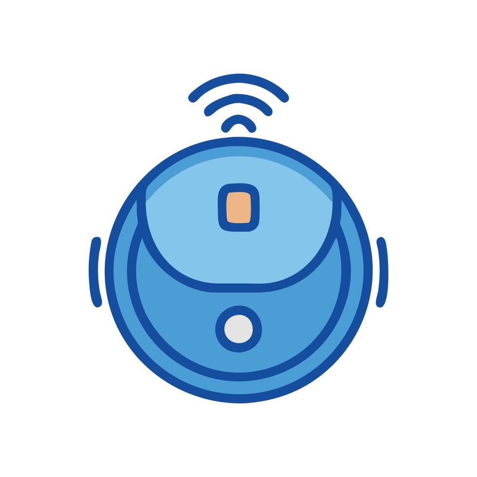 Robot Vacuum Device Icon Design vector