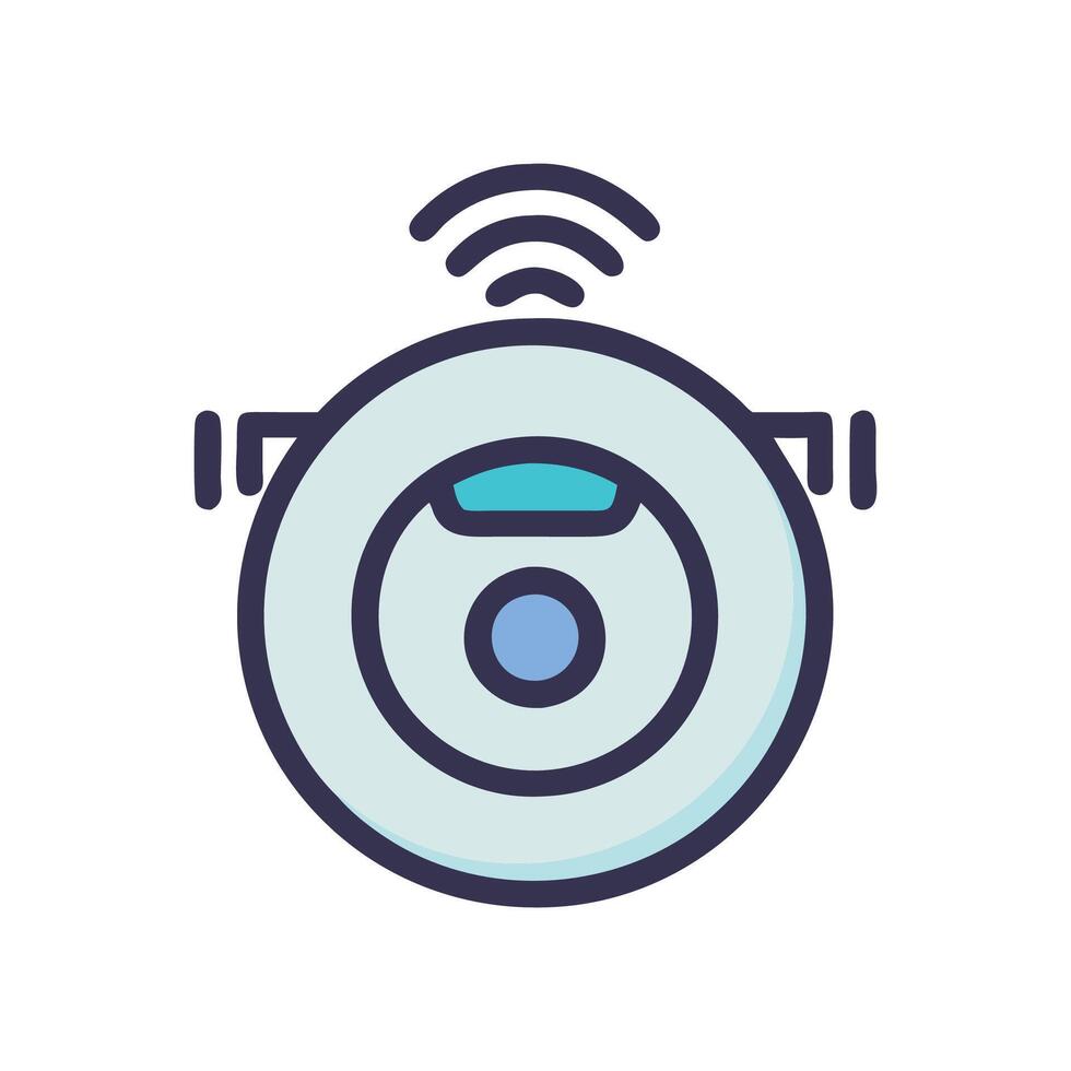 Vacuum Cleaning Robot Icon vector