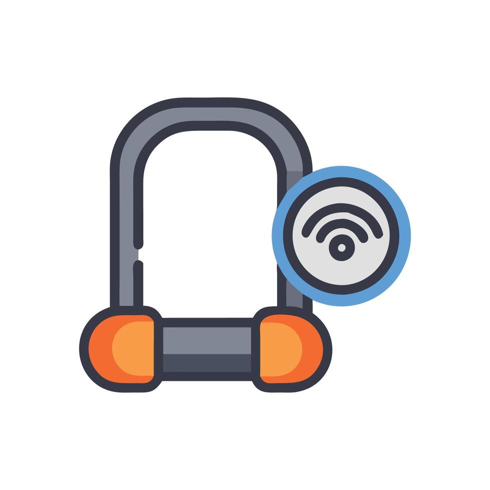 Smart Bike Lock Security Icon vector