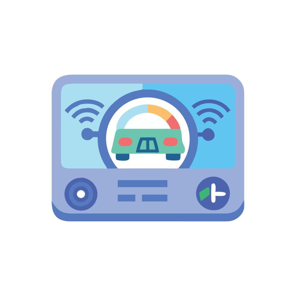 Smart Car Dashboard Icon Design vector