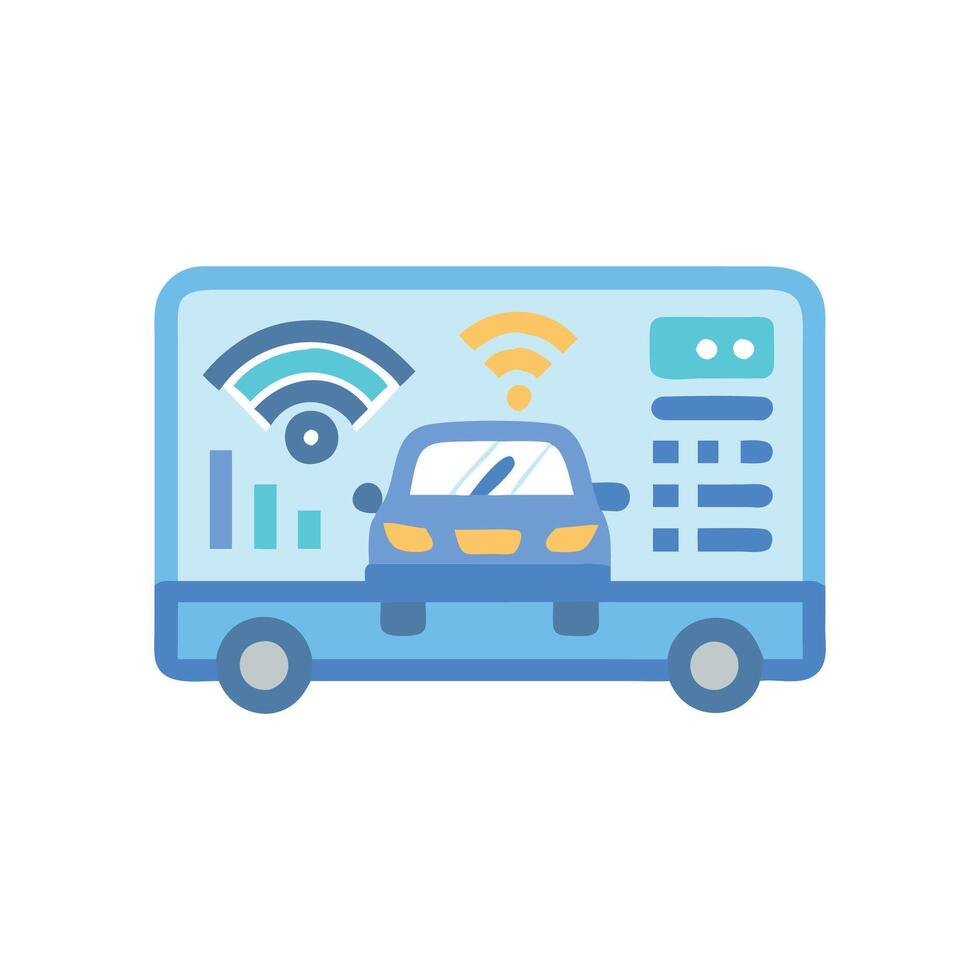 Smart Dashboard Vehicle Icon Design vector