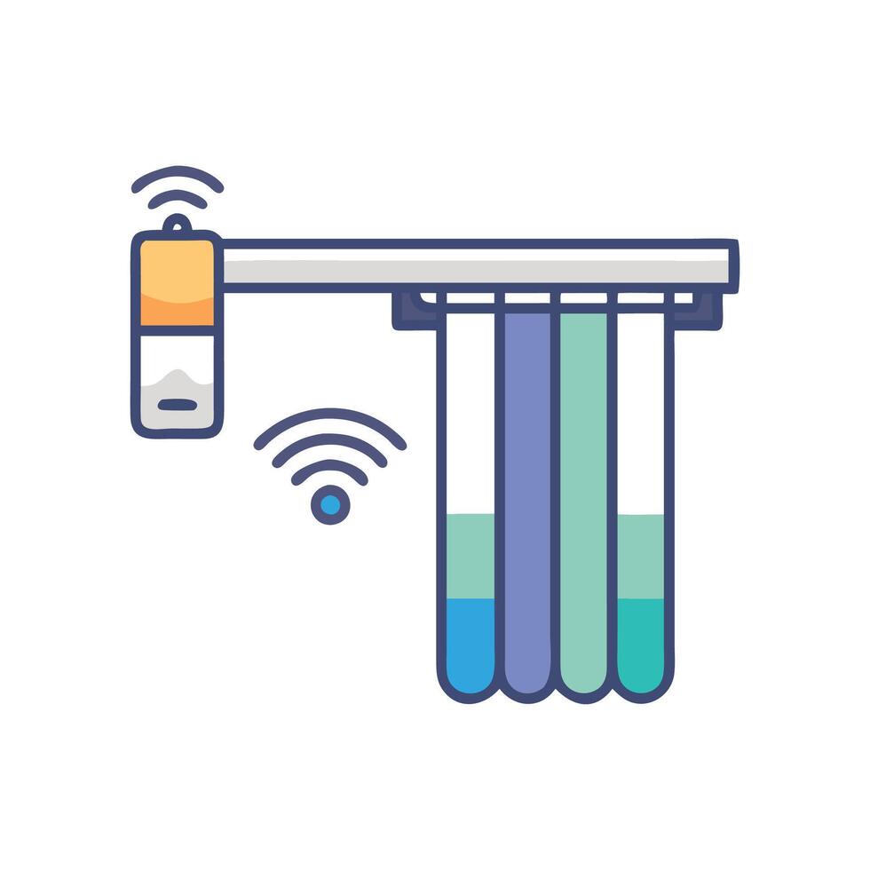 Smart Curtain Rod Device Icon Design vector